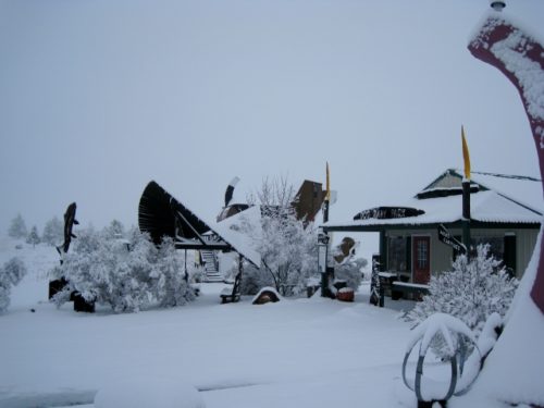 Heavy snow at Dog Bark Park