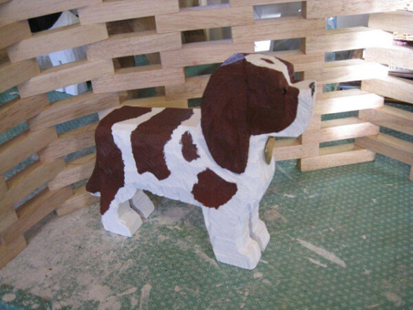 Cavalier King Charles Spaniel Wood Carved Art