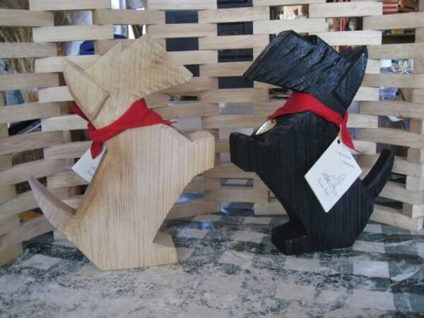 Adorable Scottie Wood Folk Art