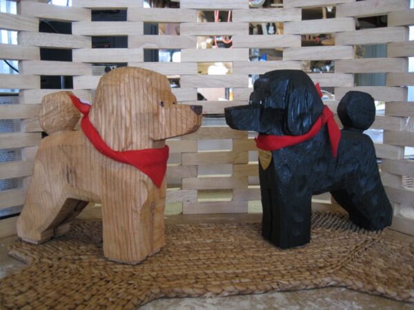 Wood Chainsaw Carved Poodles