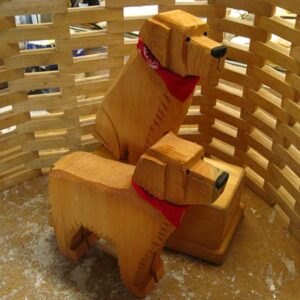 Golden Retriever Wooden Carved Dogs